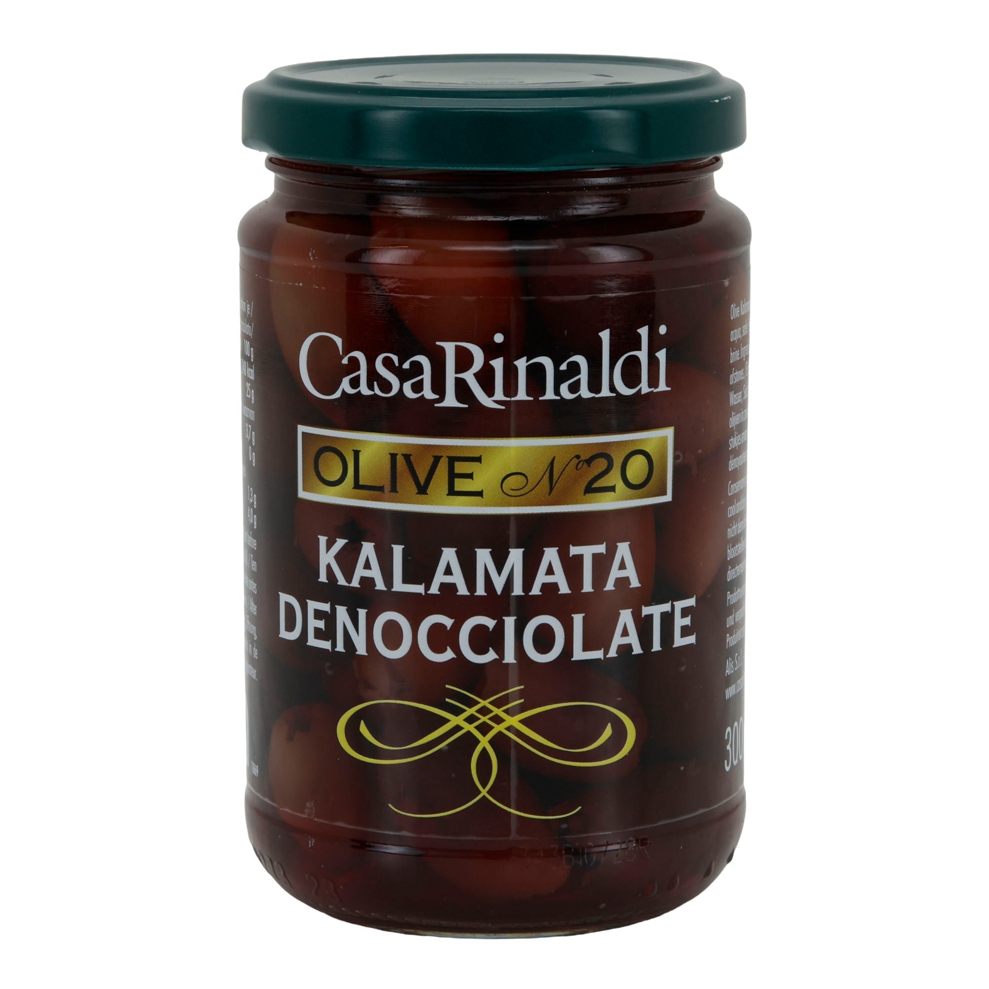 Kalamata-Oliven Casa Rinaldi | entsteint | in Salzlake | 300 g Glas CASA RINALDI